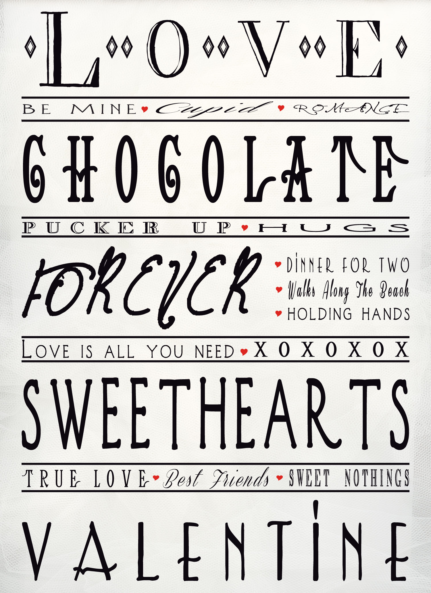 Black And White Valentine Cards Printable