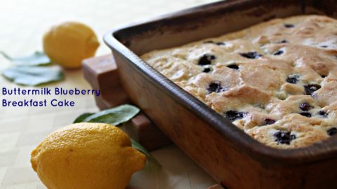 Lemon Blueberry Overnight Breakfast Cake - The Kitchen Magpie