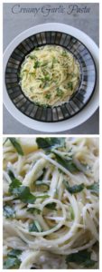 Creamy #Garlic #Pasta Collage - If you need a garlic fix then this recipe is for you! It is a fast easy meal! Tested first by MadeFromPinterest.net