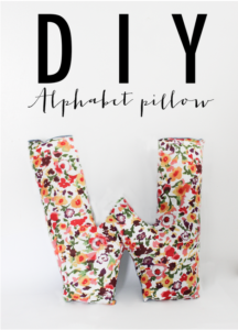 Learn how to make your own DIY alphabet pillow! This tutorial will show you all the steps in order to make your own! #Craft #Sewing #DIY