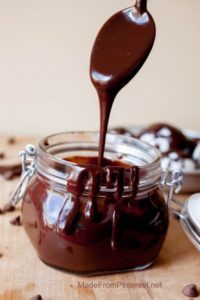 Why will you want to put it on everything! 5 simple ingredients = silky chocolate sauce. So easy!