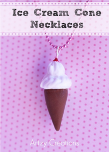 DIY Necklace - These DIY Ice Cream Cone necklaces are darling. They are a perfect craft for kids to make and would make a great gift!