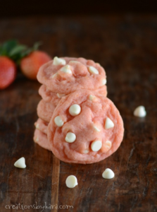 Strawberry White Chocolate Cookies - Celebrate Valentine's Day with these moist chewy soft pink cookies. The secret ingredient that makes them so amazing will surprise you!