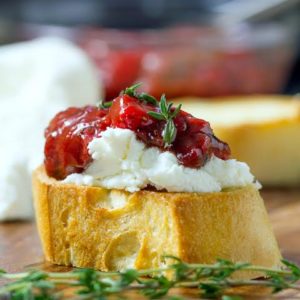 Strawberry Chutney and Goat Cheese Bruschetta