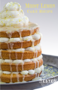 Moist Lemon Cake - If you love lemon this cake is for you! The cake is light and fluffy, topped with a sweet, tangly lemon glaze and whip cream. Pure lemon heaven!