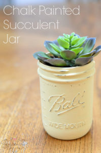 These cute chalk painted succulent jars are the perfect new home for your succulents to shine!