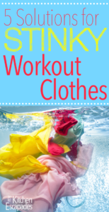 [Pin It] If you workout or exercise in any way, you know how difficult it can be to properly wash and clean your workout clothes, especially to get rid of the stink that seems to linger no matter what you do. I have found the secret 5 Solutions for Stinky Workout Clothes you are looking for!