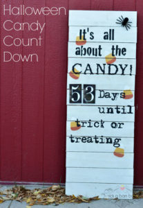 Count down to the most important part of Halloween, the candy, with this adorable DIY pallet inspired sign.