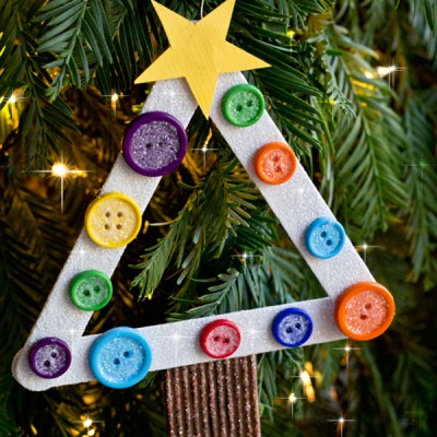 DIY Kids Craft Stick Christmas Tree Ornament - TGIF - This Grandma is Fun