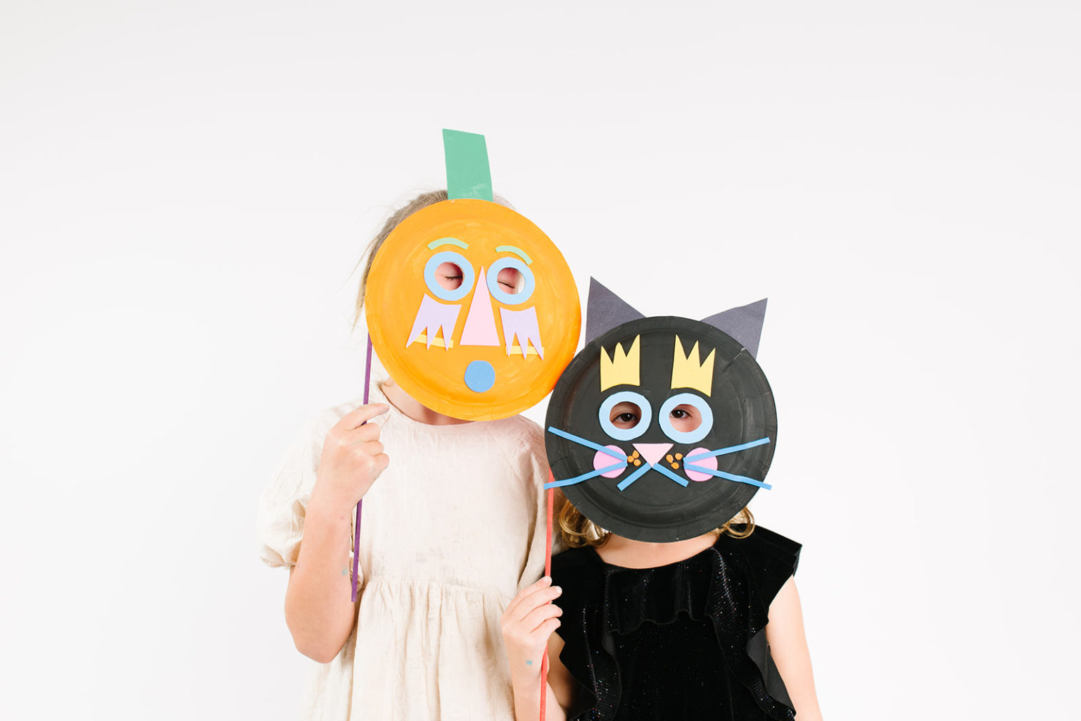 Cat and Pumpkin Halloween Masks - TGIF - This Grandma is Fun