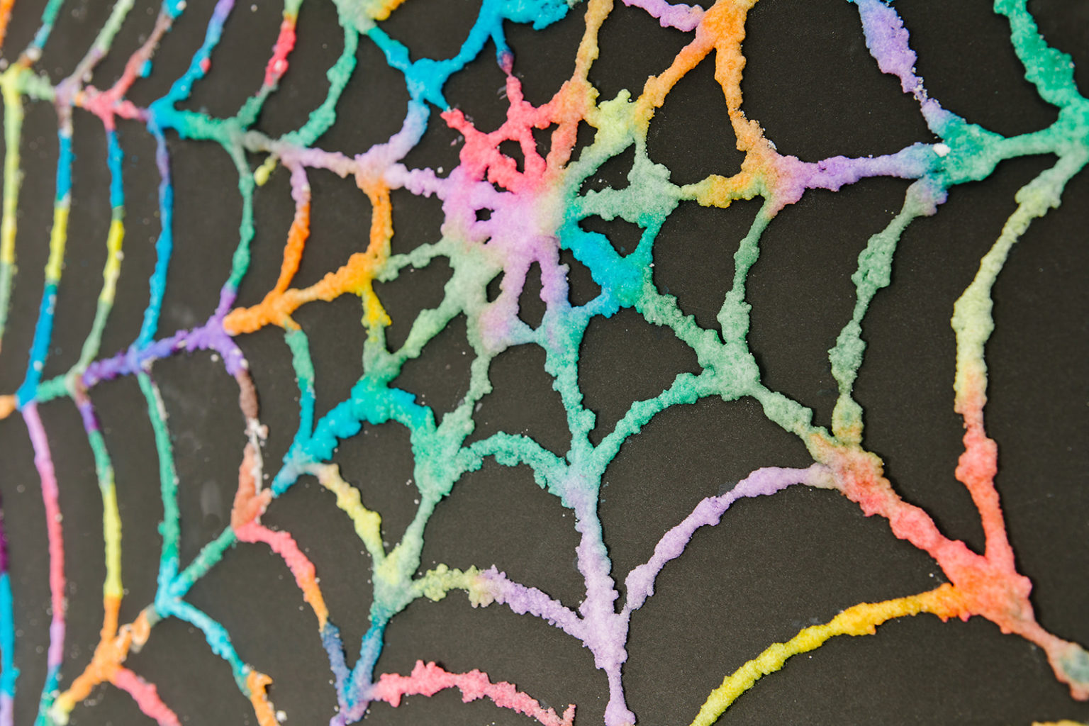 Salt Art Spider Web Craft - TGIF - This Grandma is Fun