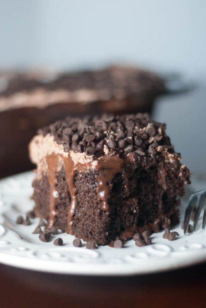 Chocolate Pudding Poke Cake - TGIF - This Grandma is Fun